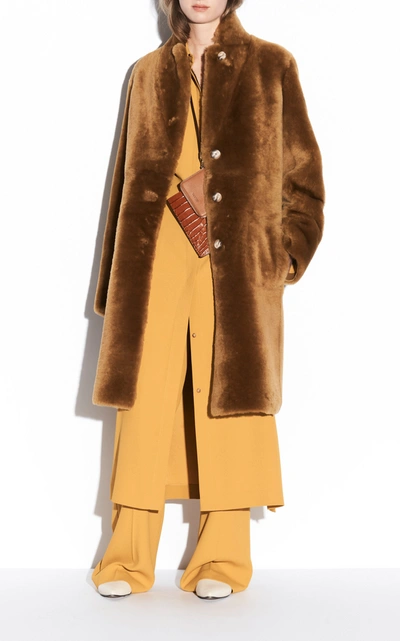 Joseph Britanny Sheepskin Coat In Brown