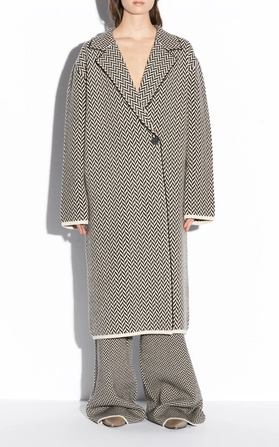 Joseph Herringbone Virgin-wool Coat In Print