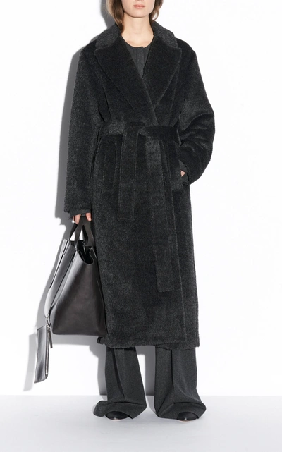 Joseph Cayla Textured Wool Alpaca Coat In Dark Grey