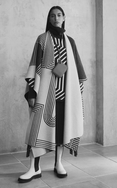 Joseph Women's Striped Wool Kaftan Poncho In Multi