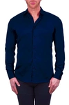 Maceoo Einstein Button-up Stretch Cotton Shirt In Blue