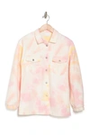 Abound Cozy Fleece Shirt Jacket In Pink Tie Dye