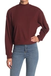 Abound Brushed Ribbed Knit Mock Neck Sweater In Brown Raisin