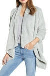 Bobeau Faux Fur Draped Front Cardigan In Belgian Block