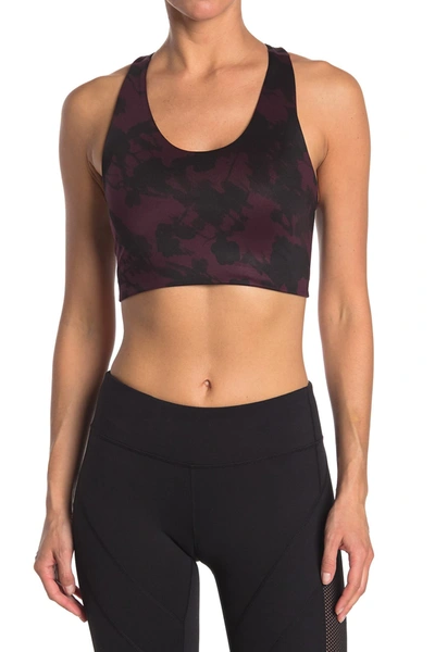 Z By Zella Longline Sports Bra In Purple Claret Blossom Blur