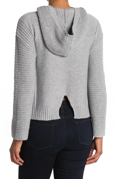 Abound Cozy Ribbed Knit Hoodie In Grey Heather