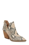 Vince Camuto Gigietta Snakeskin Embossed Bootie In Natural Embossed Leather