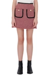 Maje Womens Fuchsia Jenalt High-waisted Woven Mini Skirt 6 In Fuchsia