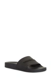 Balenciaga Rubber Logo Pool Slides In Black