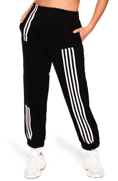 Absence Of Colour Anita Stripe Joggers In Black With White Piping