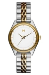 Mvmt Women's Rise Mini Two-tone Stainless Steel Bracelet Watch 30mm In Two Tone/ White