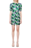 Maje Womens Verts Razul Floral-print Embroidered Sequin Dress 10 In Green/ Purple