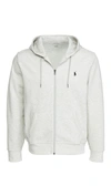 Polo Ralph Lauren Hooded Terry Sweatshirt With Zipper Closure In Grey Heather