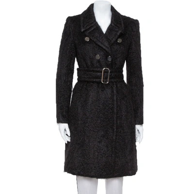 Pre-owned Gucci Black Mohair Belted Coat M