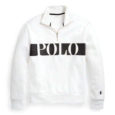 Polo Ralph Lauren Logo Double-knit Sweatshirt In White