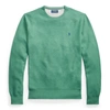 Ralph Lauren Mesh-knit Cotton Crewneck Sweater In Potomac Green Heather
