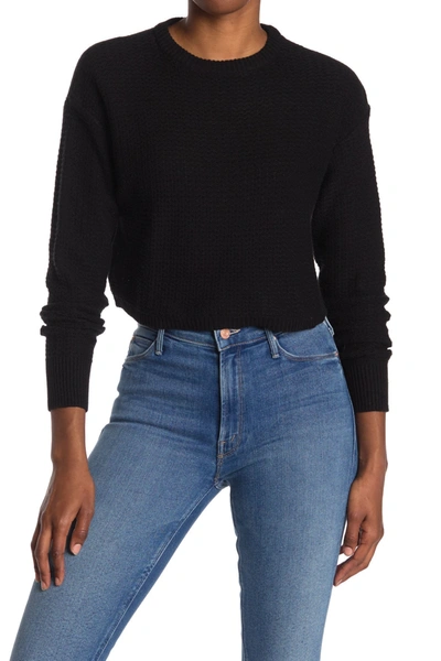 Abound Textured Crop Sweater In Black