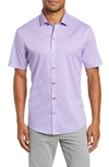 Zachary Prell Ehlinger Regular Fit Short Sleeve Button-up Sport Shirt In Lt Purple