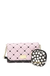 Luv Betsey By Betsey Johnson Heart Quilted Crossbody Bag In Pink/black
