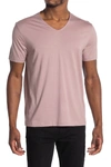 John Varvatos Short Sleeve V-neck T-shirt In Rose