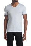 John Varvatos Short Sleeve V-neck T-shirt In Blue Mist