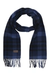 Hickey Freeman Cashmere Plaid Scarf In Navy