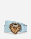 Dolce & Gabbana Devotion Logo Heart Buckle Leather Belt