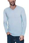 X-ray V-neck Rib Knit Sweater In Powder Blue