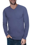 X-ray V-neck Rib Knit Sweater In Heather Blue