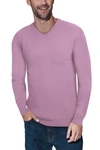 X-ray V-neck Rib Knit Sweater In Pale Pink