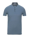 Lanvin Polo Shirts In Slate Blue