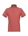 Alpha Studio Polo Shirts In Brick Red