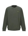 Lyle & Scott Crew Neck Lambswool Green In Military Green