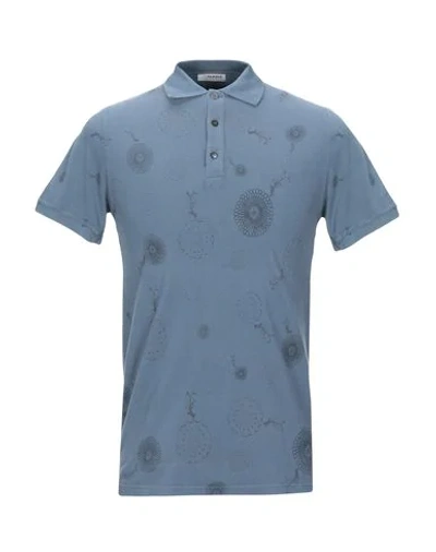 Alpha Studio Polo Shirts In Blue