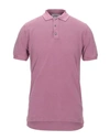 Alpha Studio Polo Shirts In Mauve