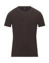 Alpha Studio T-shirts In Dark Brown