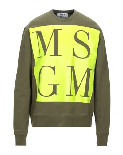 Msgm Sweatshirts In Military Green