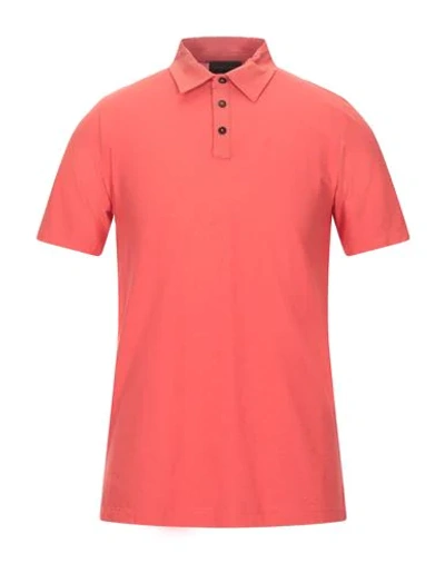 Roberto Collina Man Polo Shirt Coral Size 46 Cotton In Red