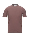 Alpha Studio T-shirts In Dark Brown