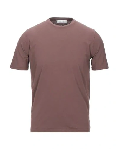 Alpha Studio T-shirts In Dark Brown
