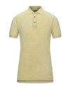 Alpha Studio Polo Shirts In Acid Green