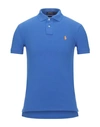Polo Ralph Lauren Blue Polo Shirt With Logo Embroidery In Blue