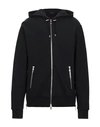 Balmain Textured Logo Zipped Hoodie In Black