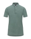 Alpha Studio Polo Shirts In Military Green
