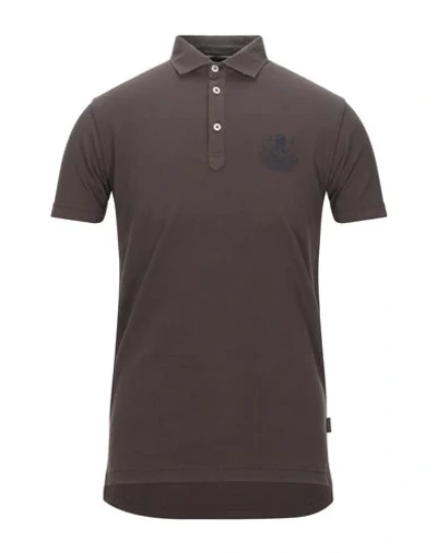 Aquascutum Polo Shirts In Dark Brown