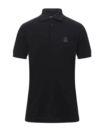 Dolce & Gabbana Man Polo Shirt Black Size 38 Cotton, Pvc - Polyvinyl Chloride, Polyurethane, Elastan