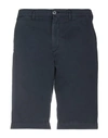 40weft Man Shorts & Bermuda Shorts Midnight Blue Size 26 Cotton