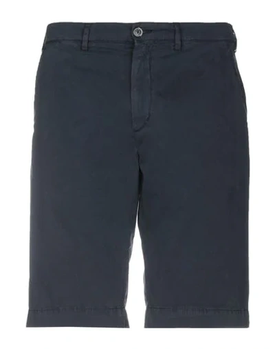 40weft Man Shorts & Bermuda Shorts Midnight Blue Size 26 Cotton