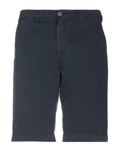 40weft Man Shorts & Bermuda Shorts Midnight Blue Size 26 Cotton In Blue