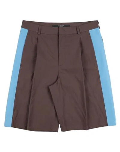 Valentino Garavani Man Shorts & Bermuda Shorts Dark Brown Size 32 Cotton